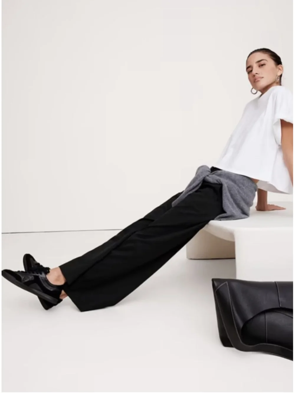 Banana Republic Everyday Wide Leg 100% Linen Pants Black XL NWT $140